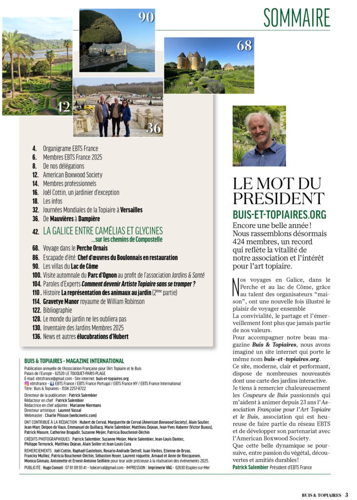 Buis & Topiaires n°26 – Sommaire et Edito